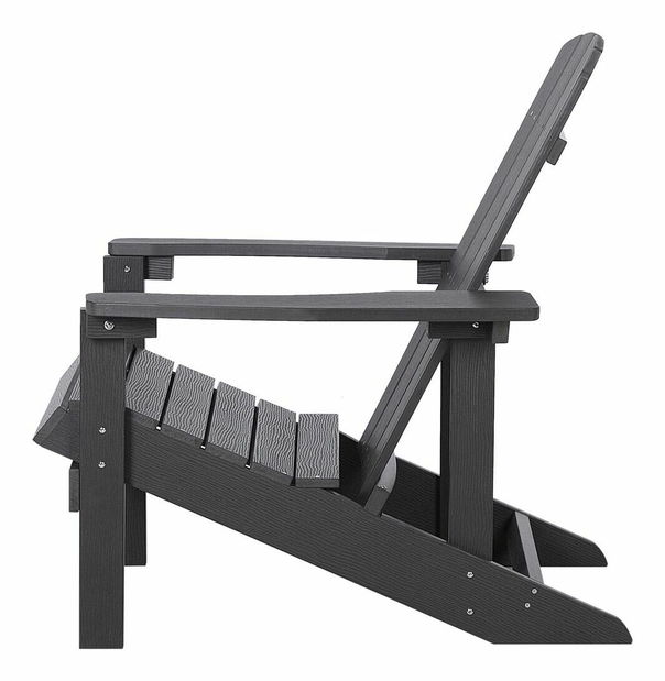 Zahradní židle s podnožkou Adack (tmavě šedá)