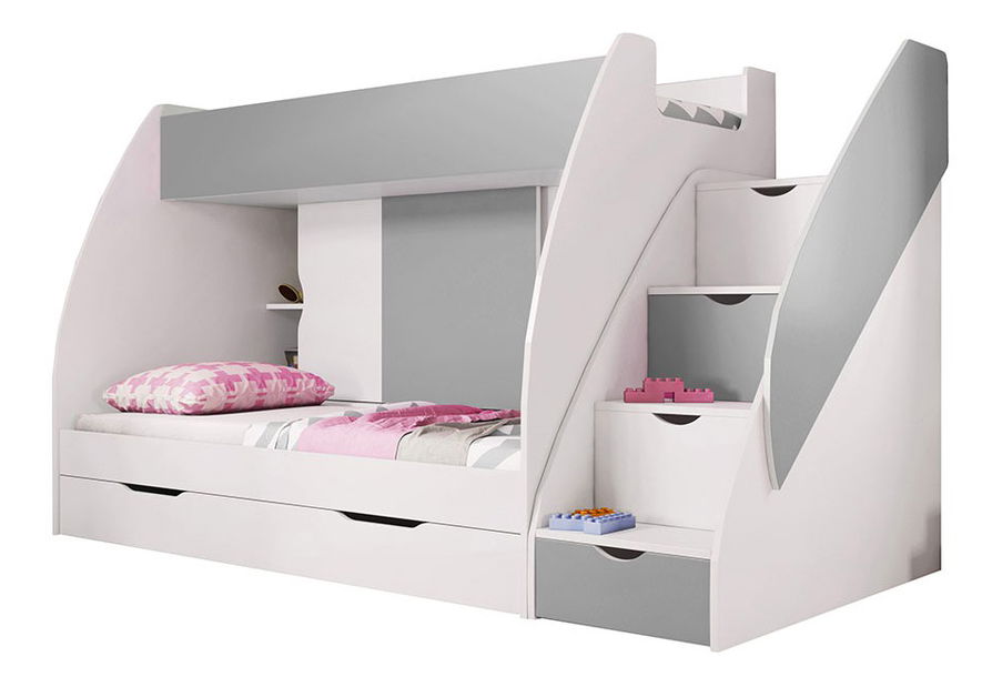 Patrová postel 80 cm Mareus (šedá) (s roštem)