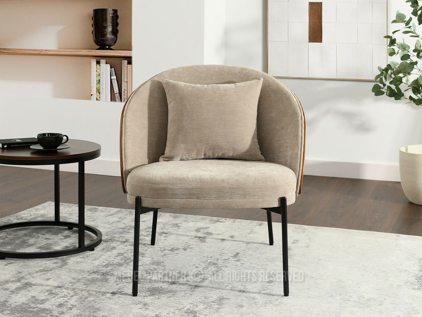 Designové křeslo Antienos (béžová + černá)