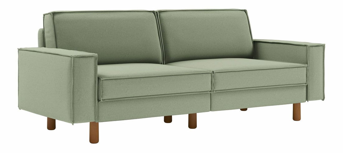 Pohovka třísedačka Spary 3 (hořčičná + ořech)