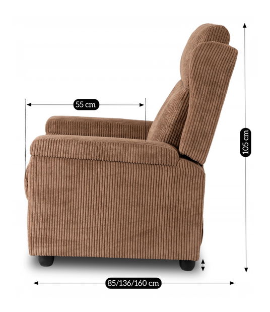 Polohovací křeslo Suplicios (hnědá)