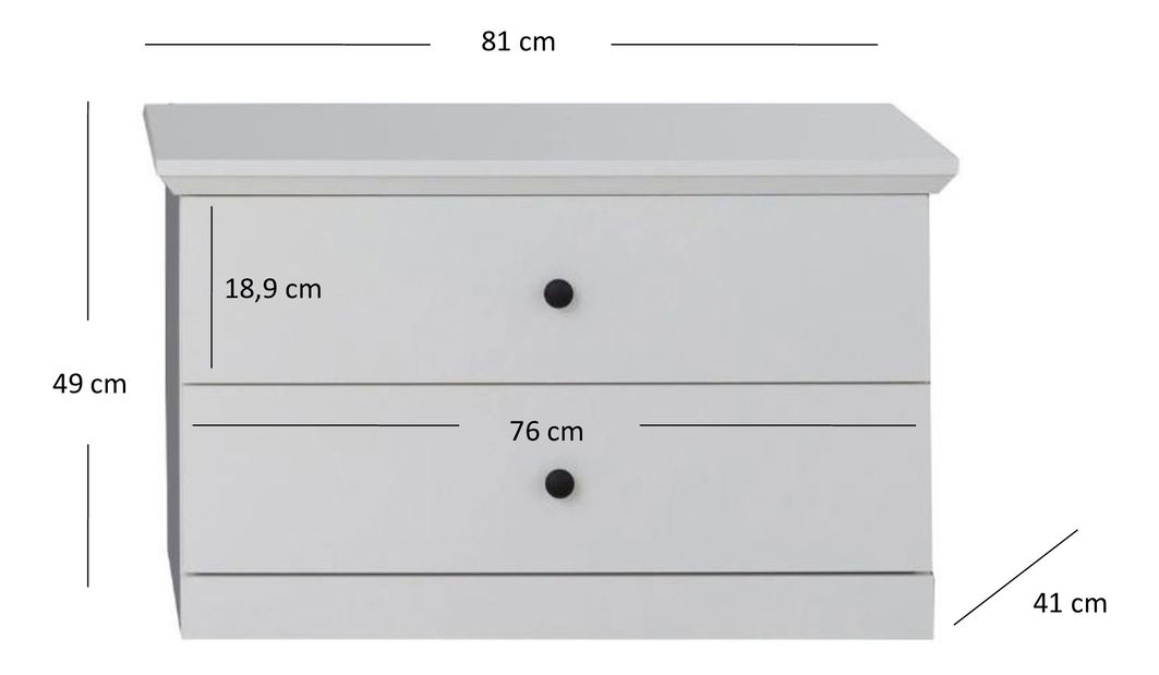 Komoda Brendon 2S (bílá)