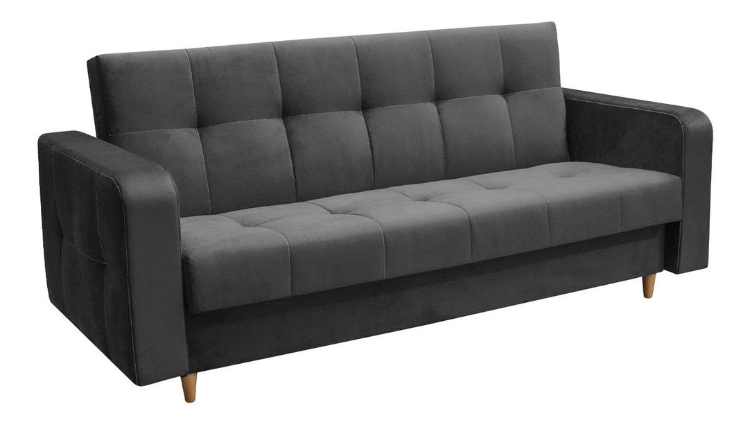 Rozkládací pohovka Solvetana (tmavě šedá) (s úl. prostorem)