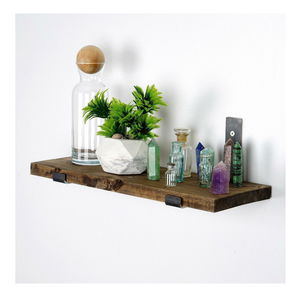 Dekorativní nástěnná police Dupone 10 (ořech + černá)