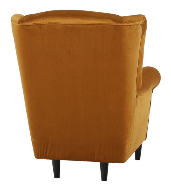 Křeslo ušák s taburetem Aevo (hořčicová)