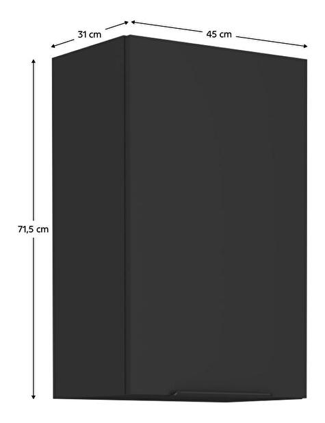 Horní kuchyňská skříňka Sobera 45 G 72 1F (černá)