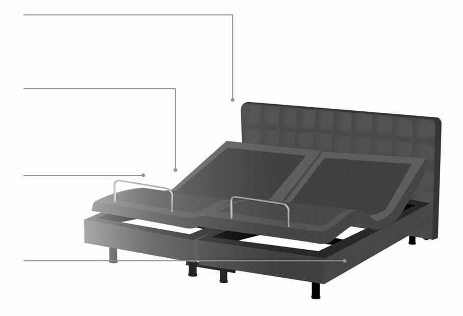 Manželská postel 180 cm DUCHE (šedá)