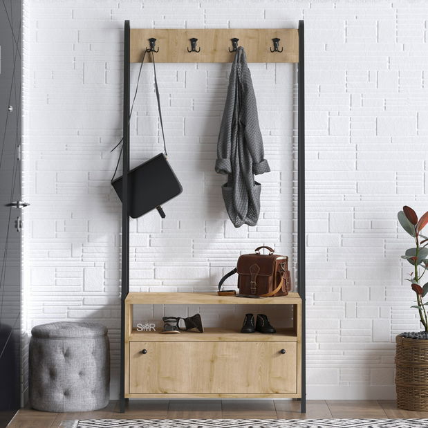 Předsíňová sestava Aliex 20 (Ořech + Černá)