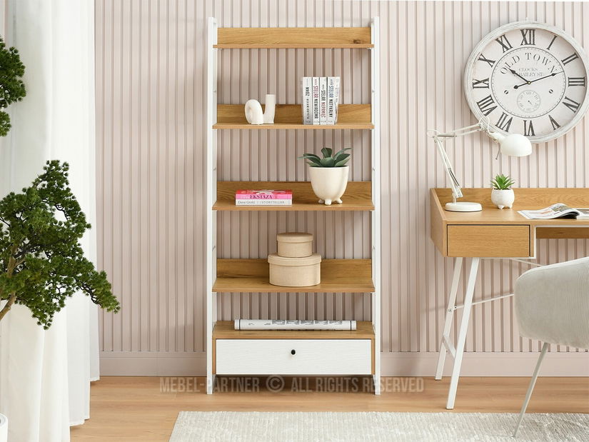 Regál Luca (dub + bílá)