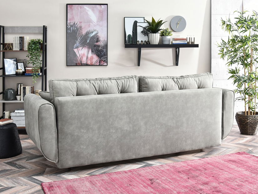 Pohovka dvousedačka Bacteria (šedá + ořech)