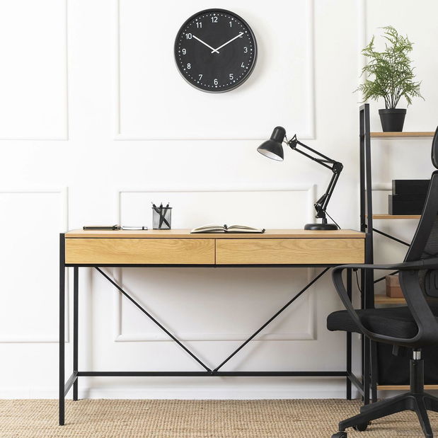 Psací stolek Azisa (dub zlatý + černá)