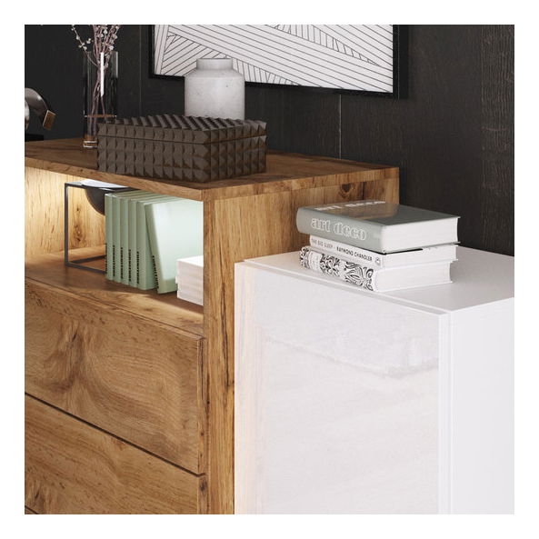 Kombinovaná komoda Freya III (wotan) (osvětlení LED bílé)