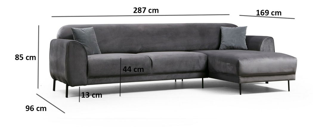 Rohová sedačka Imagetta (P) (Antracit)