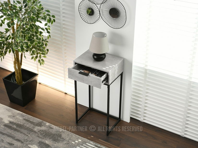 Konzolový stolek Norma S (beton + černá)