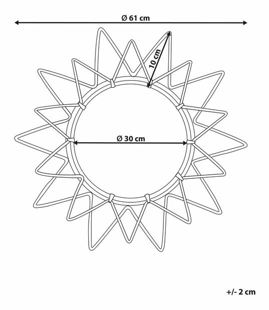 Nástěnné zrcadlo Alfonso (černá)