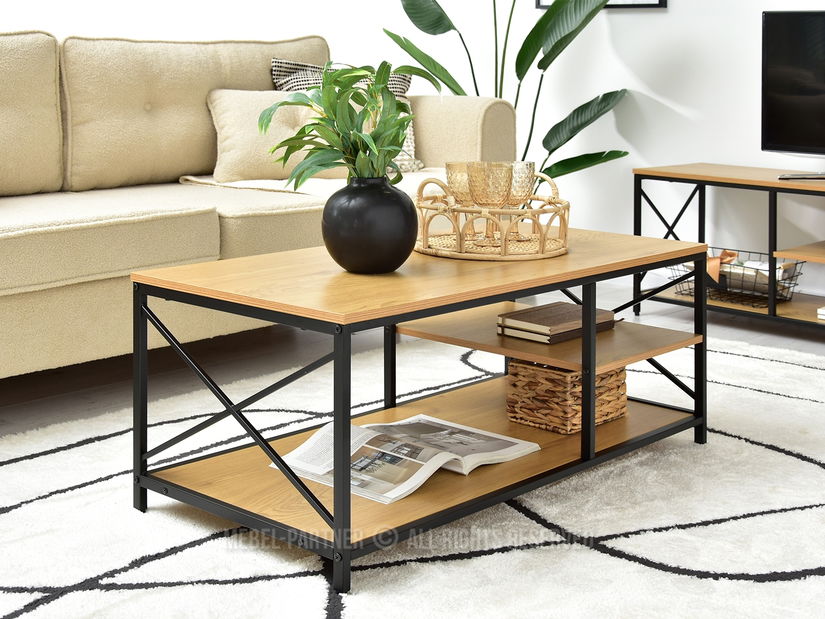 Konferenční stolek Jukky Stol (dub + černá)