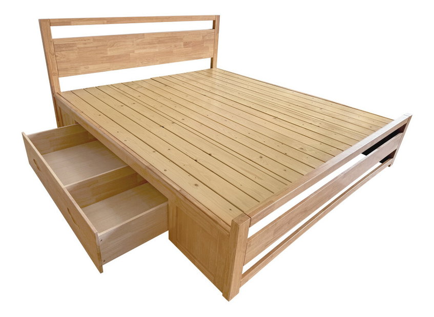 Manželská postel 180 cm Senalan (přírodní) (s roštem) (s úl. prostorem)
