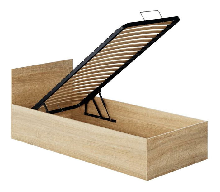 Jednolůžková postel 90 cm Discutibles (dub sonoma) (s roštem) (s úl. prostorem)