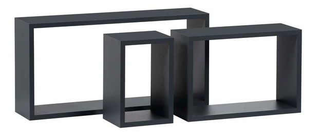 Set 3 nástěnných polic Pentiassa (šedá matná)