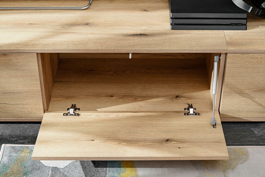 Obývací stěna Cresto (dob coast evoke + černá) (s osvětlením)