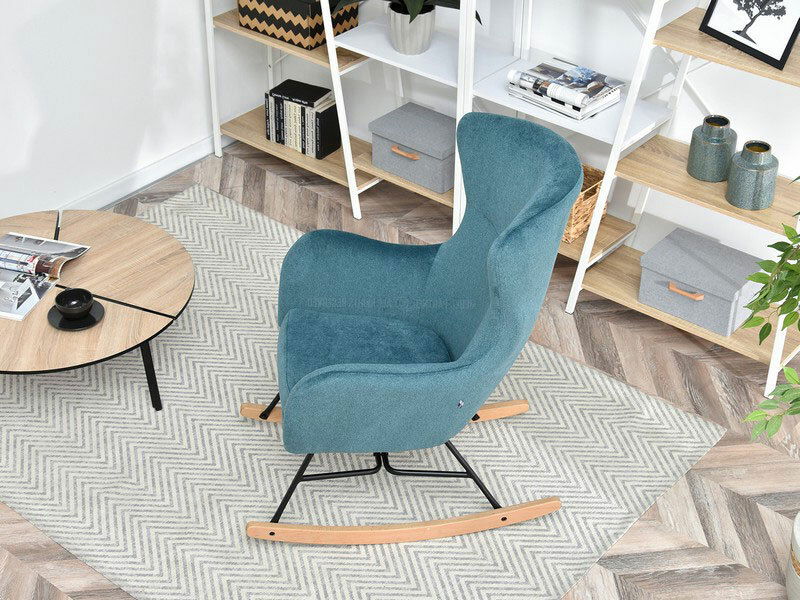 Křeslo Nesí (tyrkysová + buk černý)