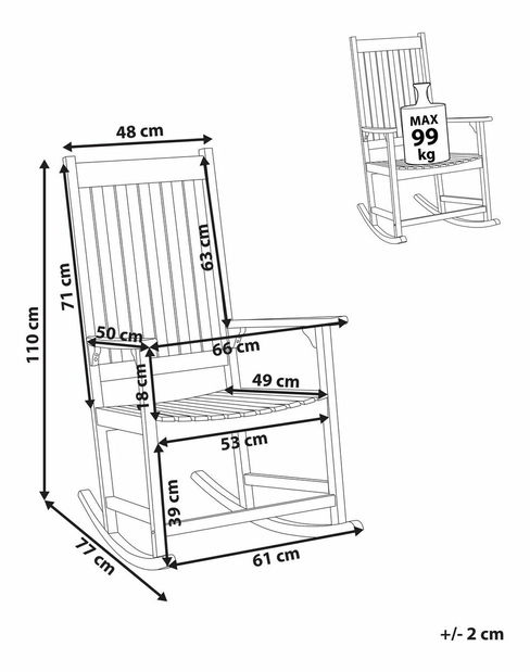 Houpací křeslo Britny (světlé dřevo)