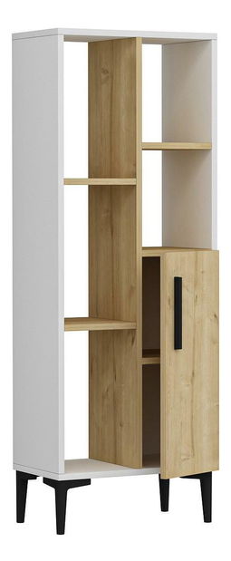 Regál Nobuti (bílá + dub safírový)