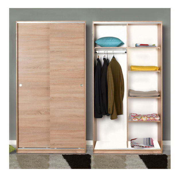 Šatní skříň s posuvnými dveřmi Seworella 2 (dub sonoma)