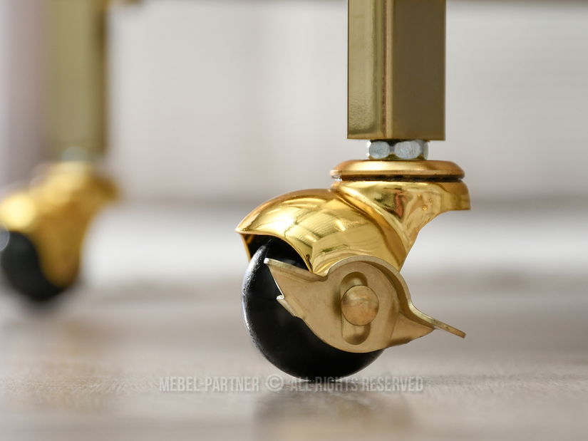 Konferenční stolek Chici (bílý mramor + zlatá)