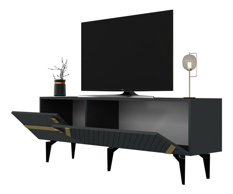 TV stolek/skříňka Tabivo (antracit + zlatá)