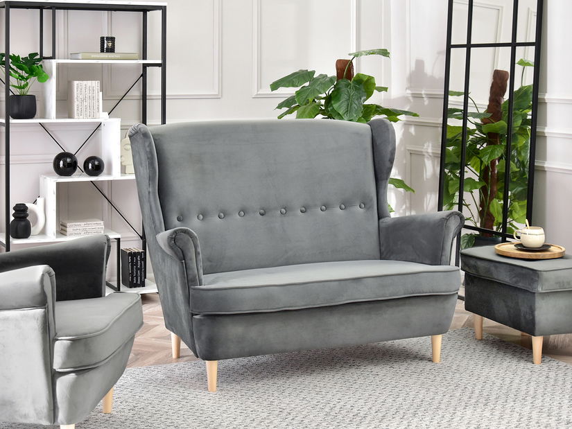 Pohovka dvousedačka ve tvaru ušák Muriera (šedá)