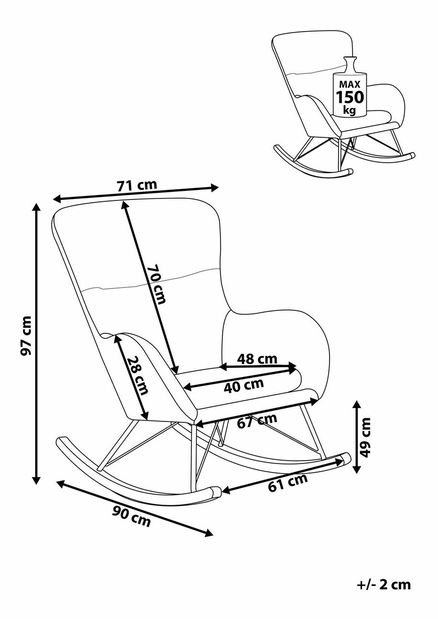 Houpací křeslo Esmae (zelená)