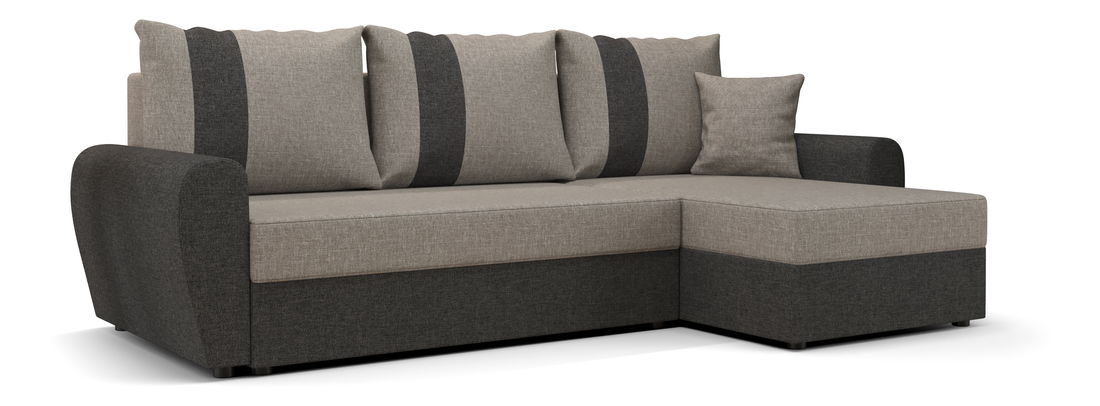 Rohová sedací souprava Daven L (hnědá + šedá) (P)