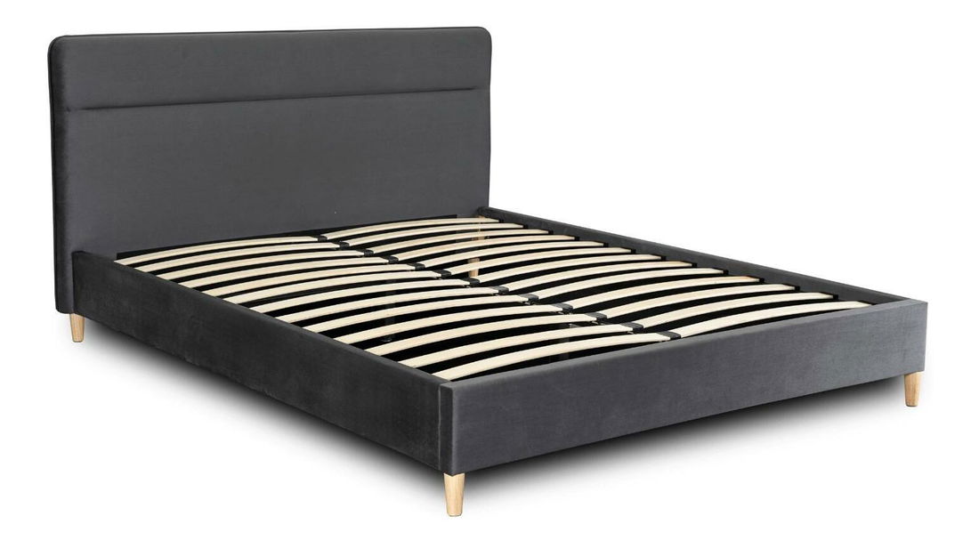 Manželská postel 160 cm Nodrizas (šedá) (s roštem)