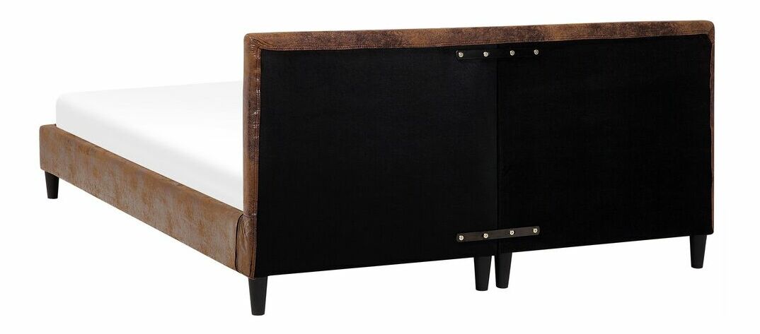 Manželská postel 160 cm FUTTI (s roštem) (hnědá)