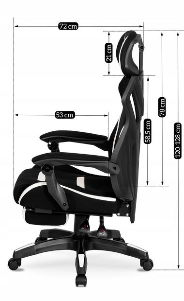 Herní křeslo Mananera (černá + bílá)