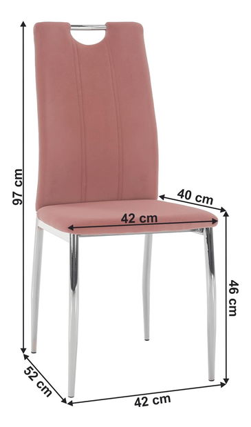 Jídelní židle Don Juan NEW (růžová + chróm)