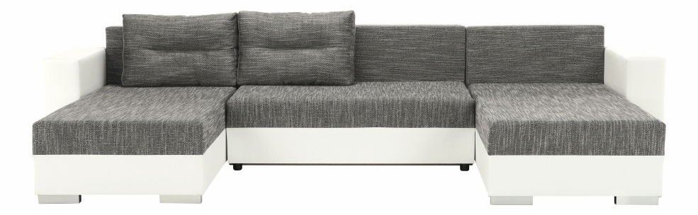 Rohová sedací souprava ve tvaru U Esa (bílá + šedá)