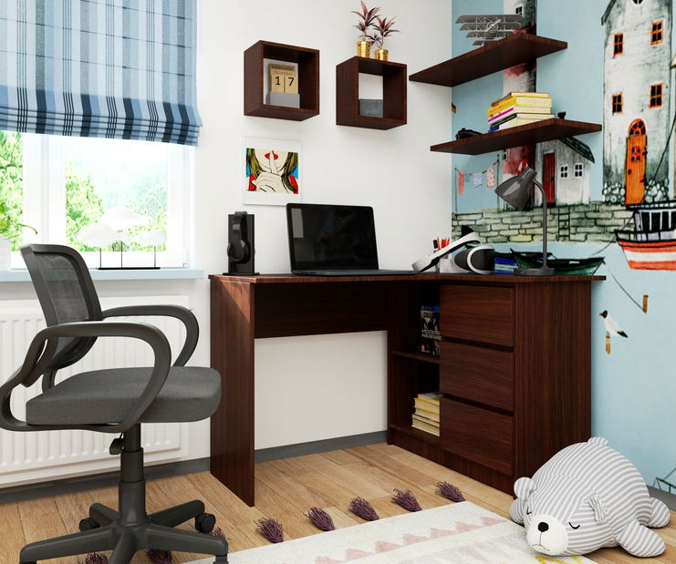 Rohový PC stolek Bodhi (wenge) (P)