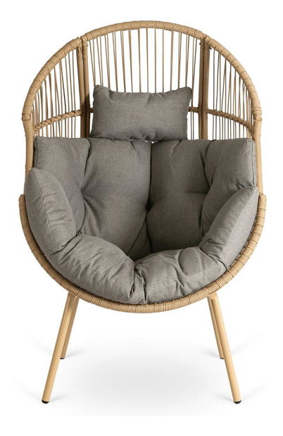 Zahradní křeslo s podnožkou Positivos (šedá)