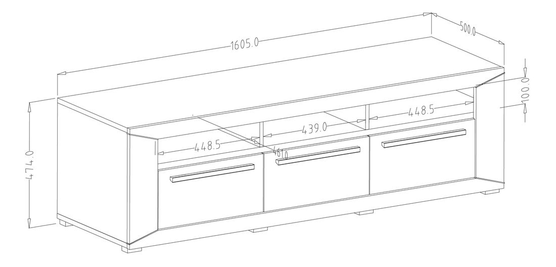 TV stolek/skříňka Laurie Typ 40 (dub Beaufort + bílý lesk)