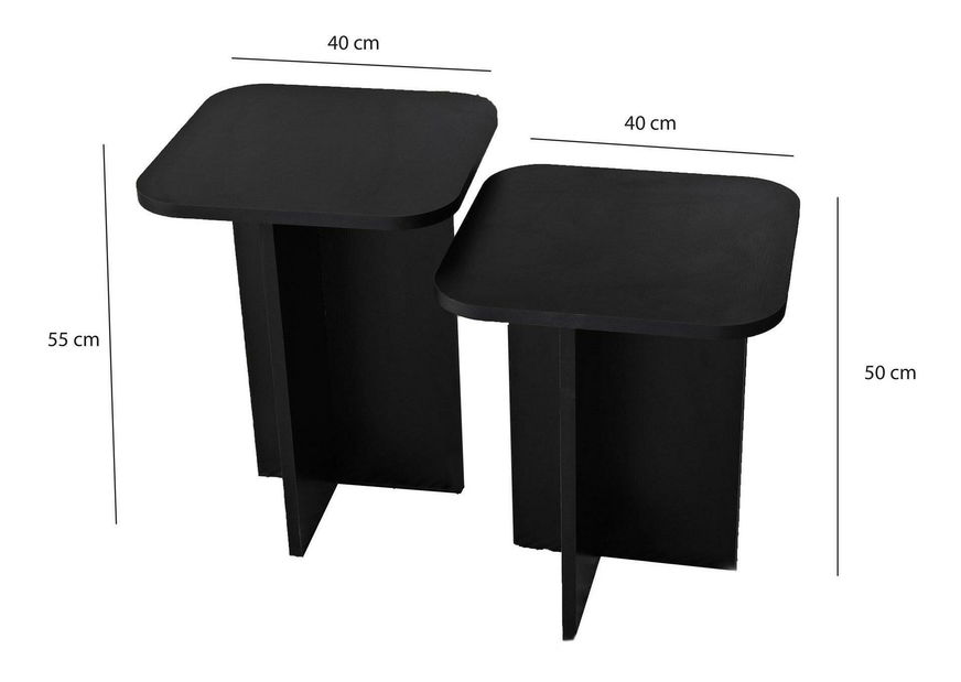 Set 2ks. příručních stolků Diveta (černá)