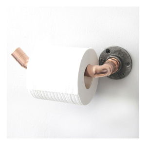 Nástěnný držák na toaletní papír Mapeno 7 (růžová + zlatá)