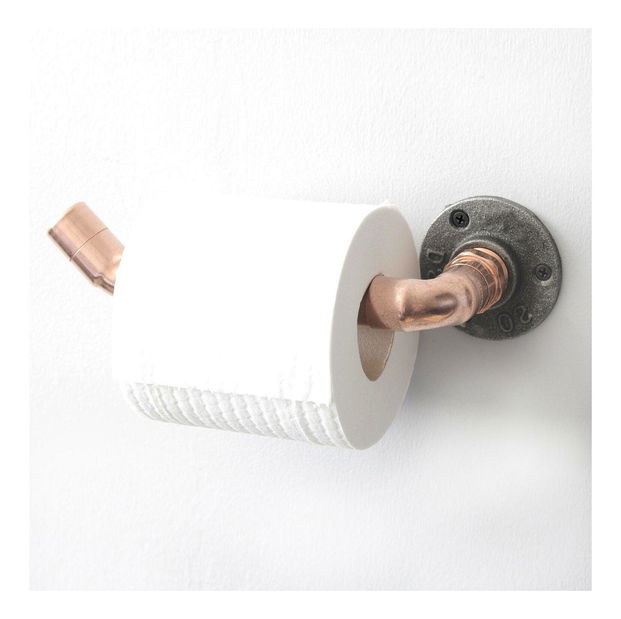 Nástěnný držák na toaletní papír Mapeno 7 (růžová + zlatá)