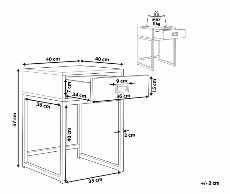 Příruční stolek LAGARRO (bílá)