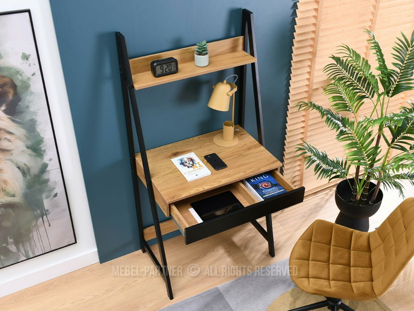 PC stolek Dylen (dub černý + černá)