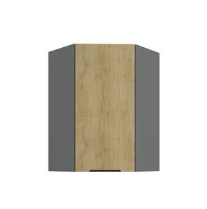 Rohová horní kuchyňská skříňka Carminia 60x60 GN-90 1F (45) (dub cremona + antracit)