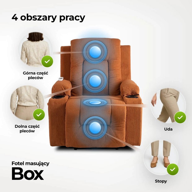 Masážní křeslo Banesto (oranžová)