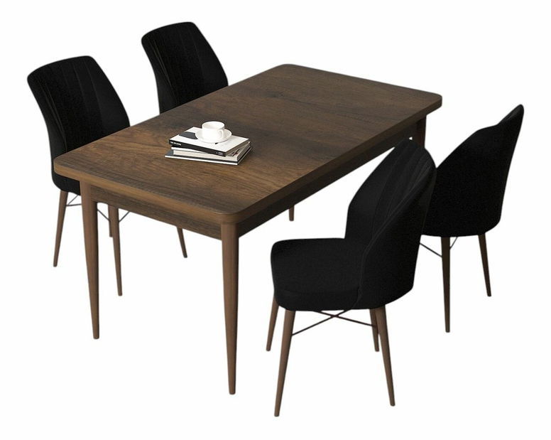 Jídelní set Arpo (ořech barokní + vínová) (pro 4 osoby)