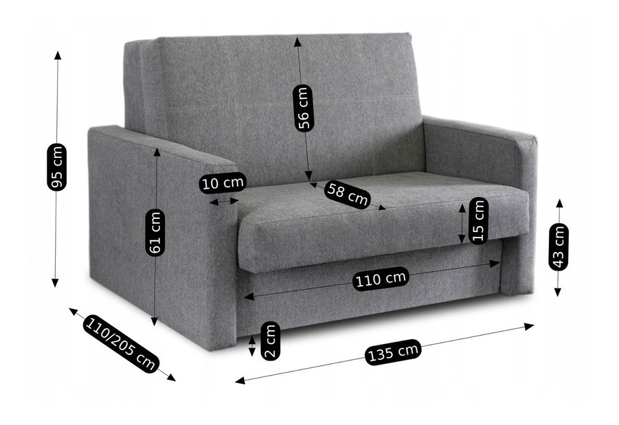  Rozkládací křeslo Mulan 2 (šedá)